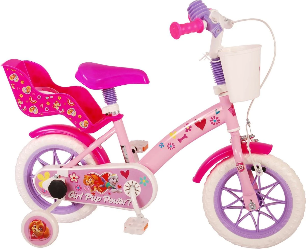 Volare Paw Patrol Kinderfiets - Meiden - 12 Inch - Roze - Doortrapper - Afbeelding 2
