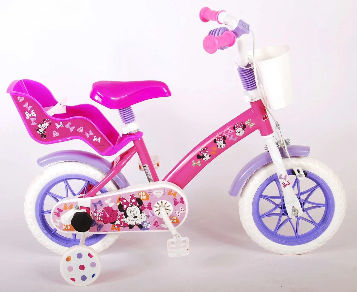 Disney Minnie Cutest Ever! Kinderfiets - Meiden - 12 Inch - Roze - Doortrapper - Afbeelding 3