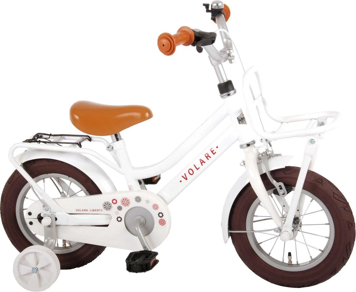 Volare Liberty Kinderfiets - Meisjes - 12 Inch - Wit - 95% Afgemonteerd - Afbeelding 2