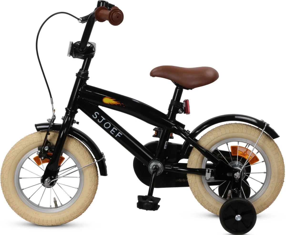 SJOEF Cruise Jongensfiets 12 Inch - Zwart - Afbeelding 4