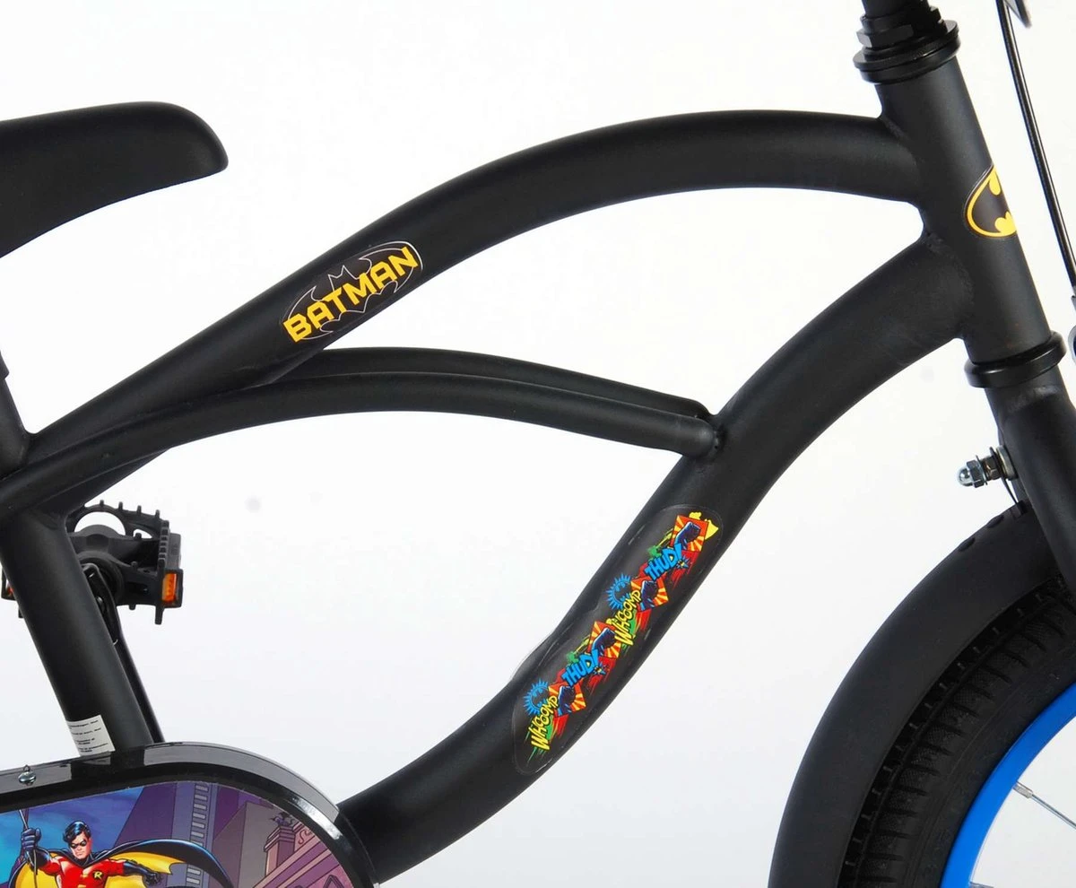 Volare Batman Kinderfiets - Jongens - 16 Inch - Zwart/Blauw - 95% Afgemonteerd - Afbeelding 9