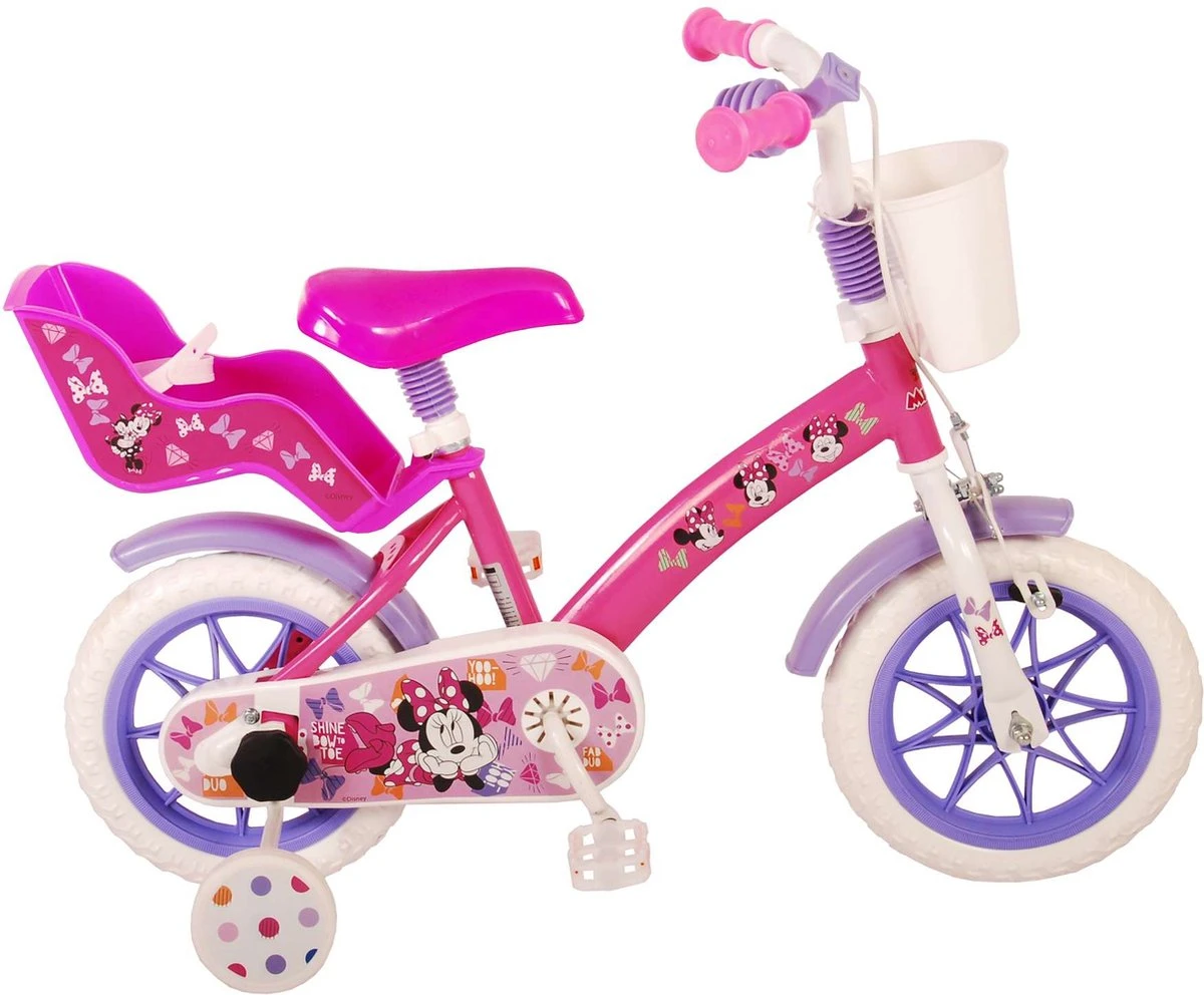 Disney Minnie Cutest Ever! Kinderfiets - Meiden - 12 Inch - Roze - Doortrapper - Afbeelding 5
