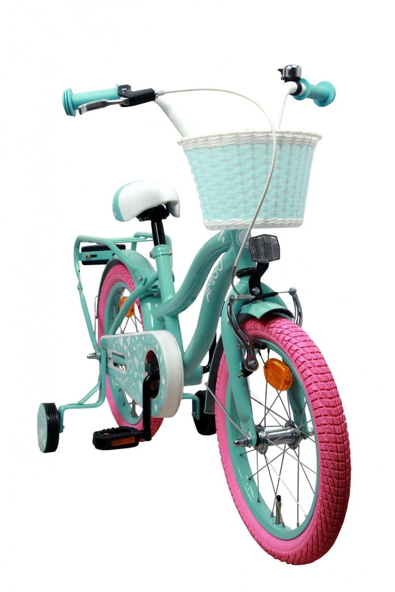 Amigo Lovely Meisjesfiets - Kinderfiets 12 Inch - Turquoise - Afbeelding 2