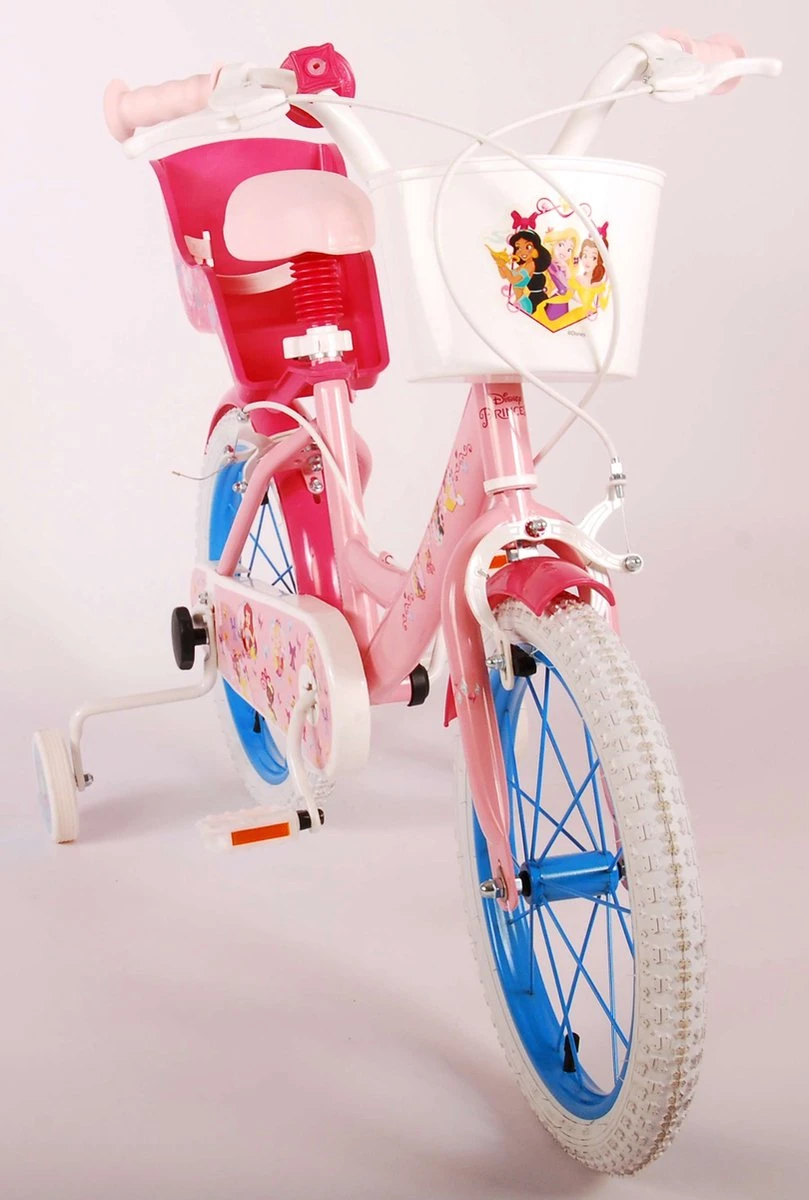 Volare Disney Princess Kinderfiets - Meisjes - 16 Inch - Roze Blauw - Twee Handremmen - Afbeelding 7