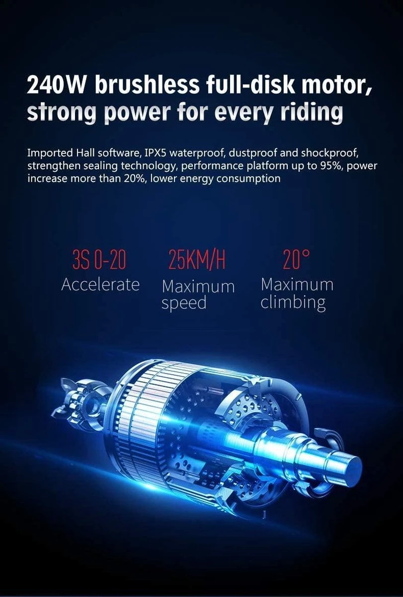 DYU D3F Opvouwbare Elektrische Fiets, Slimme Mountainbike Voor Volwassenen, 240W Aluminiumlegering Fiets Verwijderbare 36V/10Ah Lithium-ion Batterij Met 3 Rijmodi - Afbeelding 12