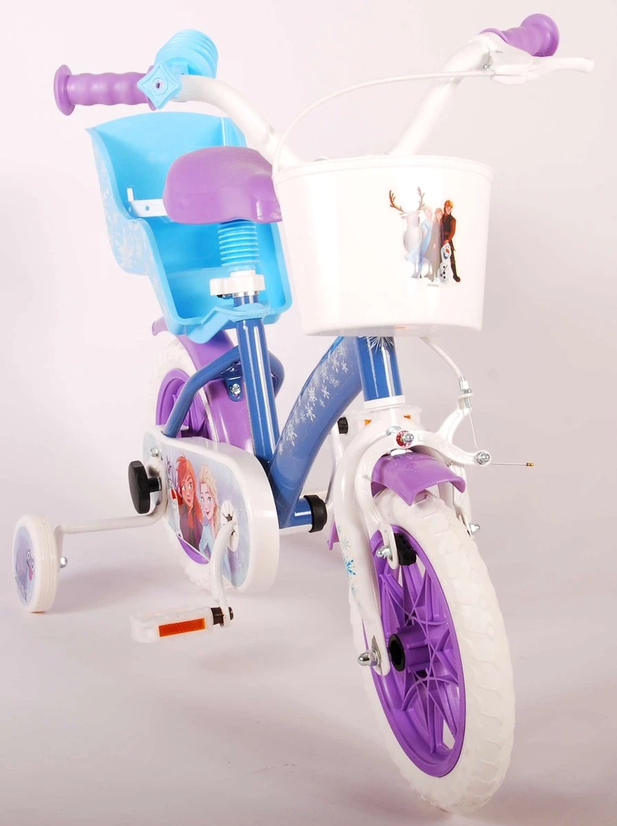 Volare Disney Frozen Kinderfiets - Meiden - 12 Inch - Blauw Paars - Doortrapsysteem - Afbeelding 4