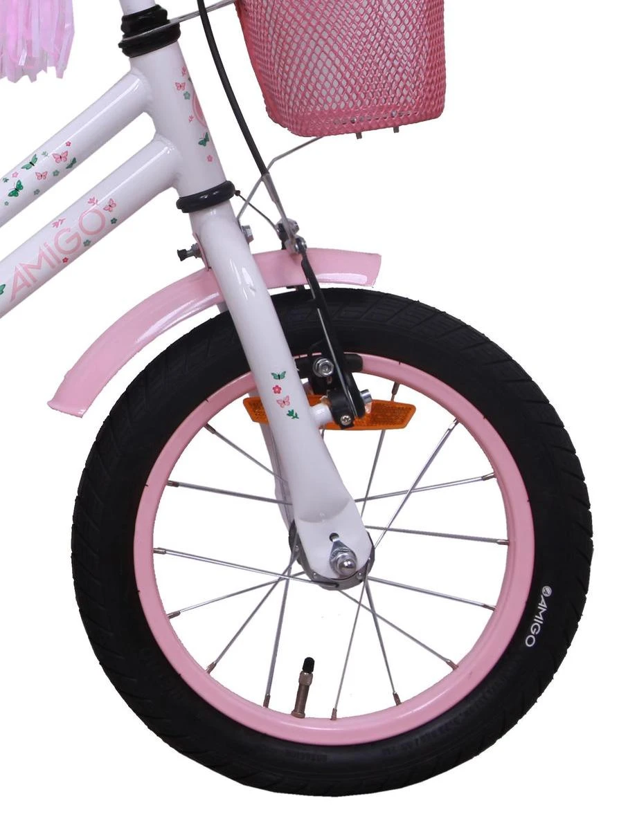 Amigo Magic Meisjesfiets - Kinderfiets 14 Inch - Wit - Afbeelding 4
